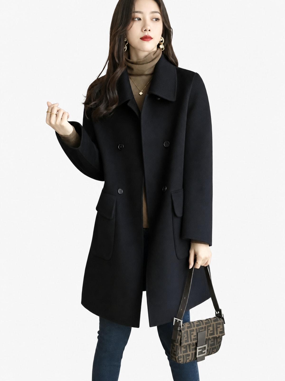 Cozy Formal Coat With Double Breasted Tailored Fit - 4
