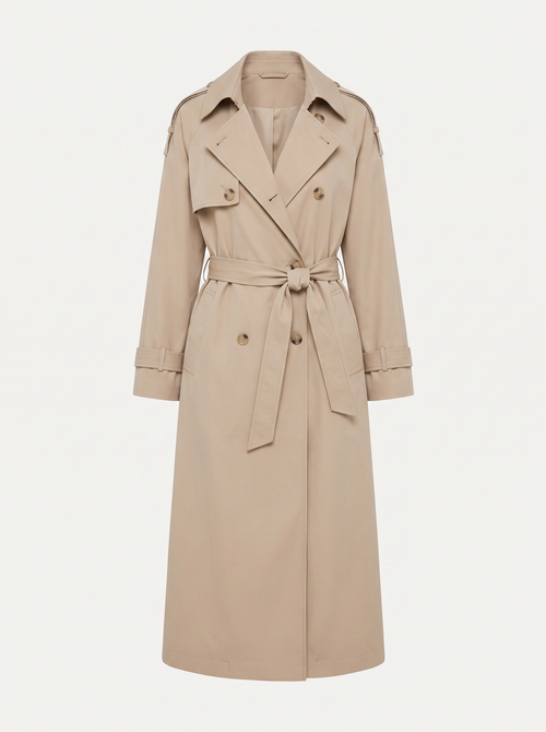 Oversized Double-Breasted Belted Trench Coat