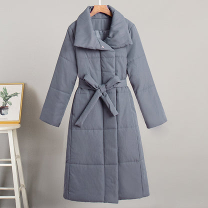 Quilted Cotton Blend Long Belted Coat - view 6