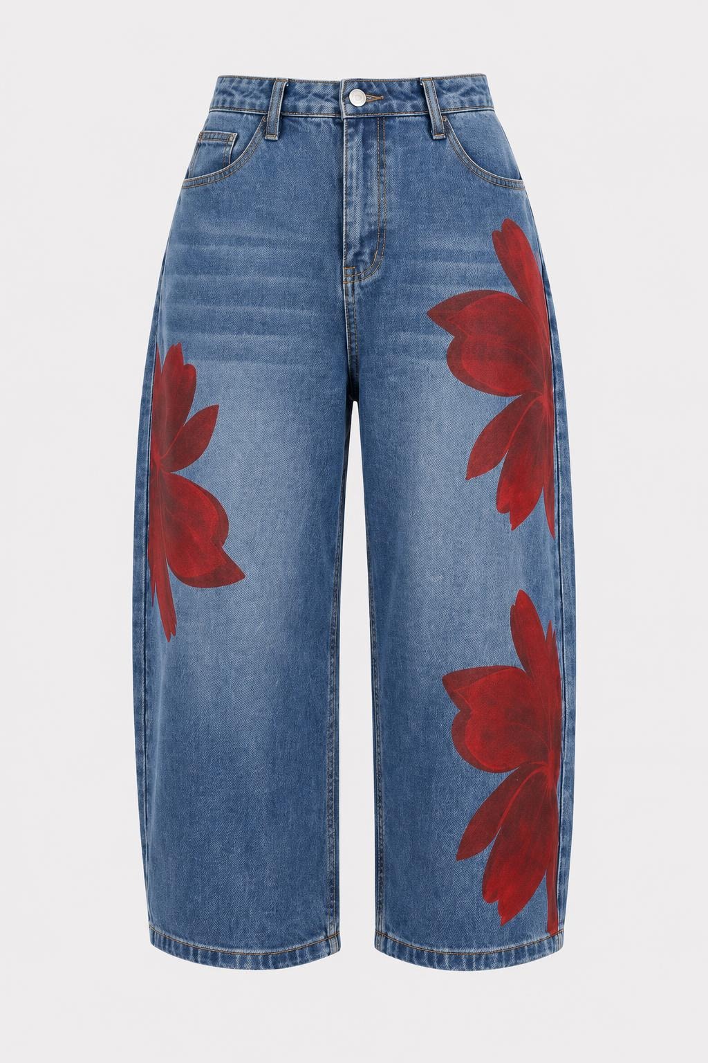 Cotton-Rich Denim Jeans Wide Leg Cut - 1