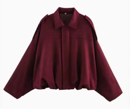 Faux Suede Oversized Jacket with Pockets - view 6