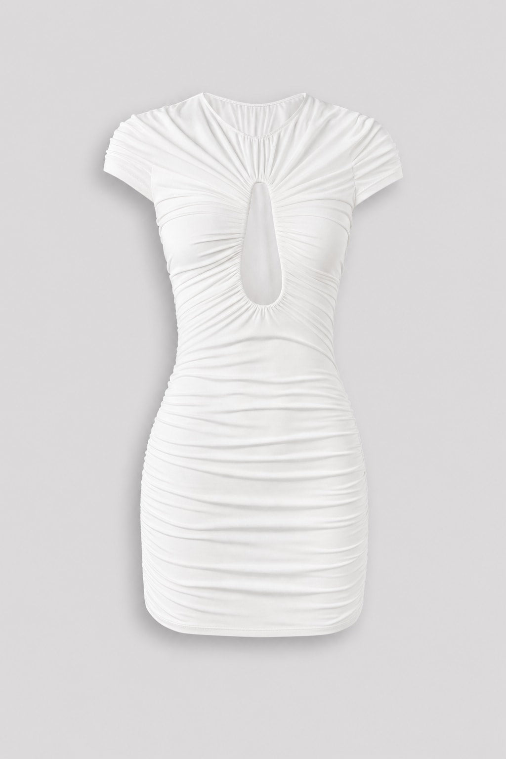 Ruched Keyhole Mini Dress - 1