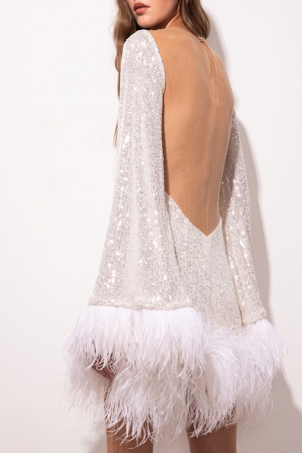 Polyester Sequin Dress With Backless Cut - 5