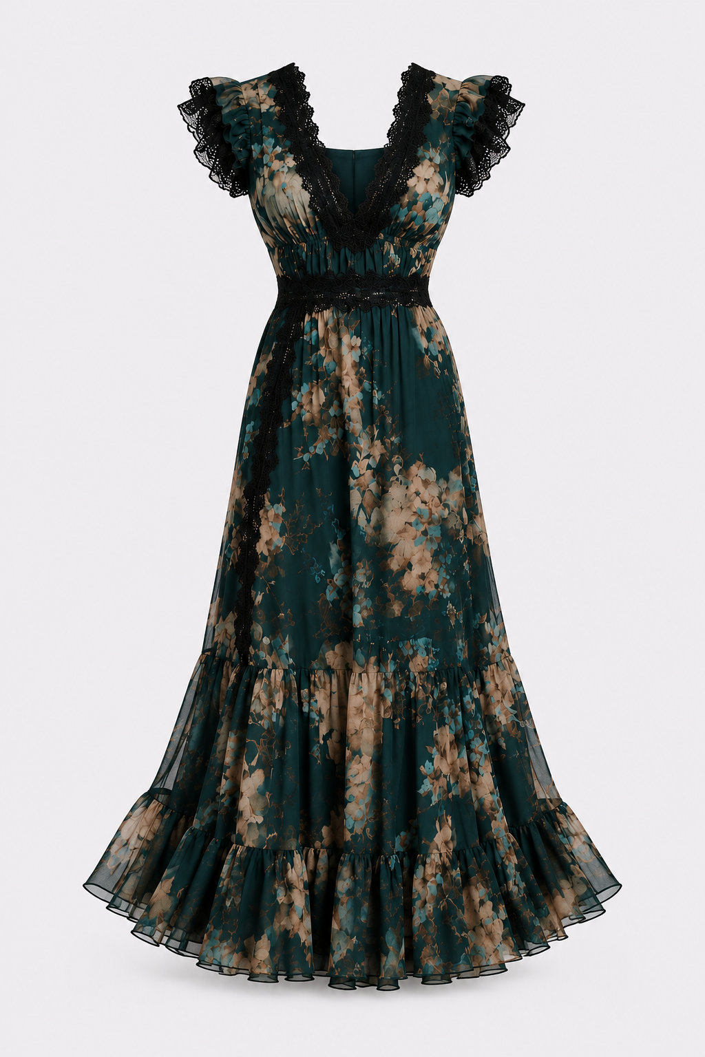 Soft Fabric Maxi Dress With Tiered Skirt - 5
