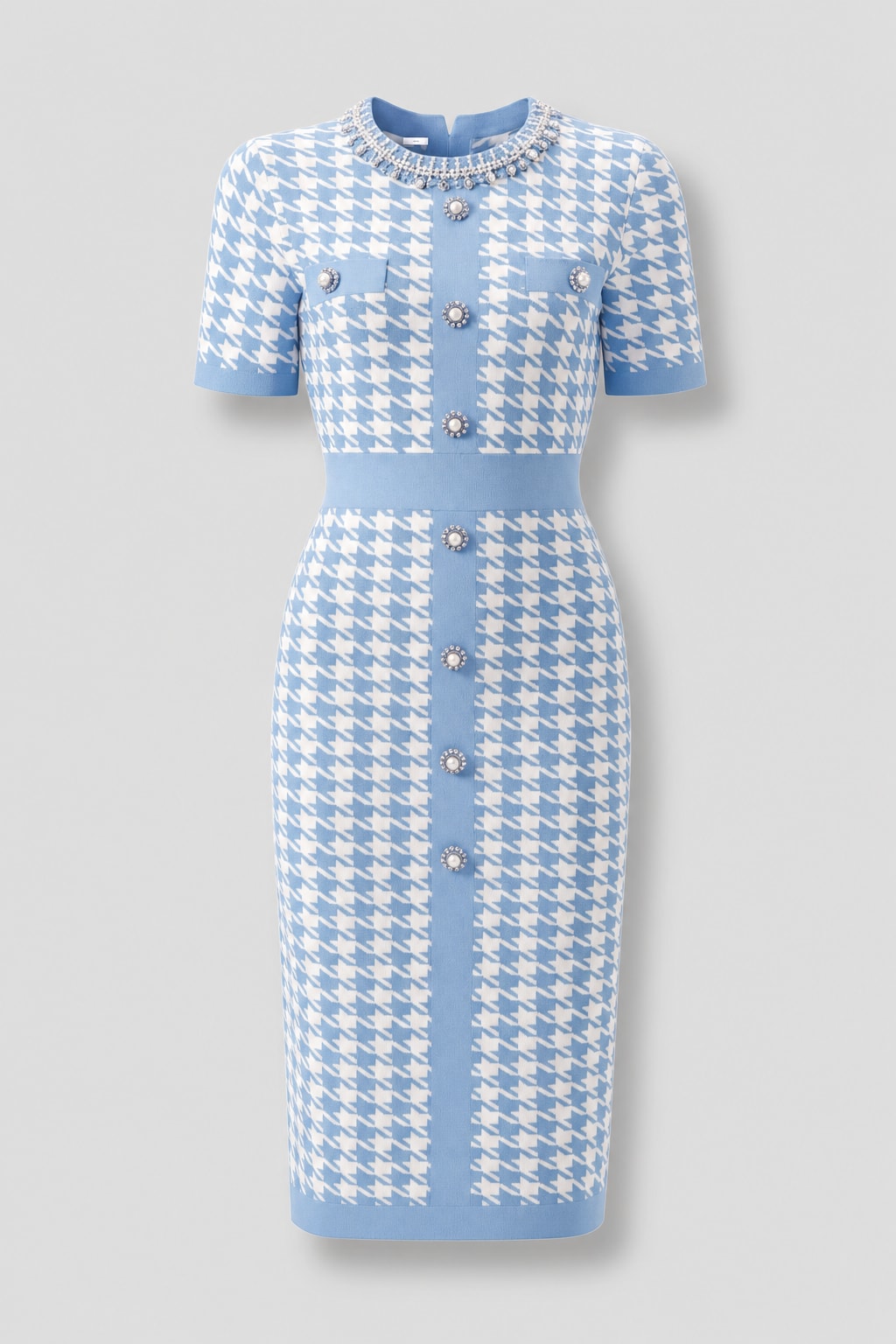 Viscose Short-Sleeve Printed Knit Dress - 1