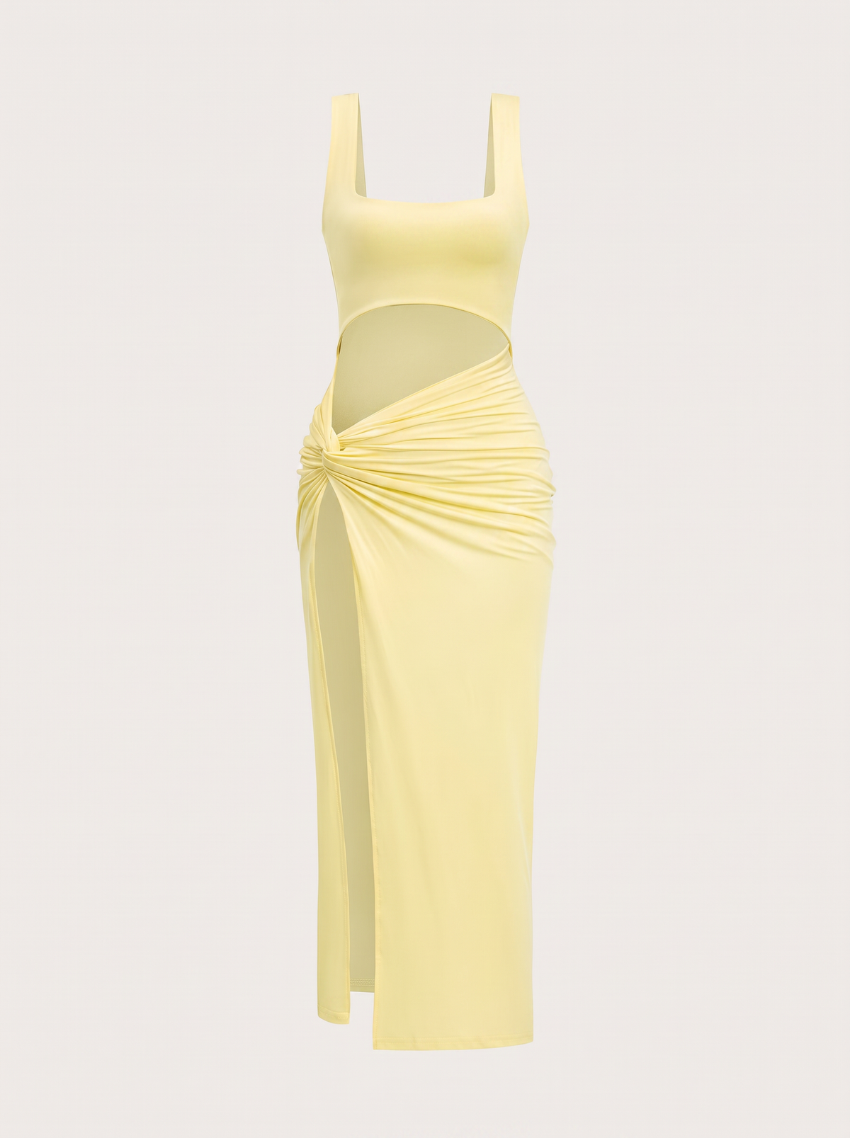 Twist Front Cutout Midi Dress