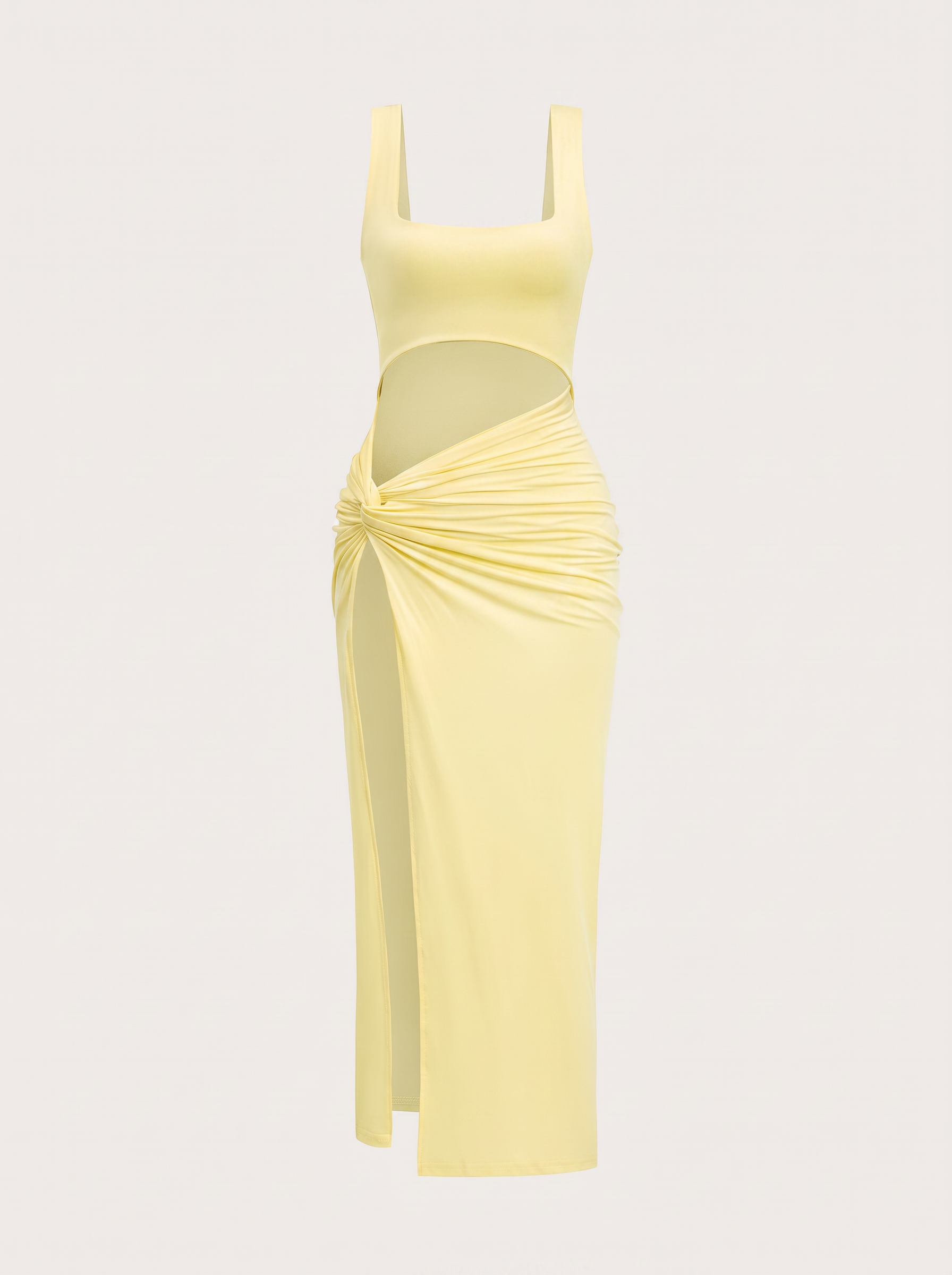 Twist Front Cutout Midi Dress
