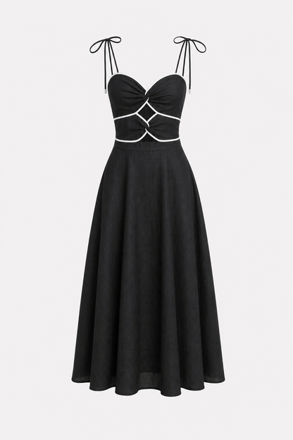 Cutout Tie-Strap Maxi Dress, Woven - view 5