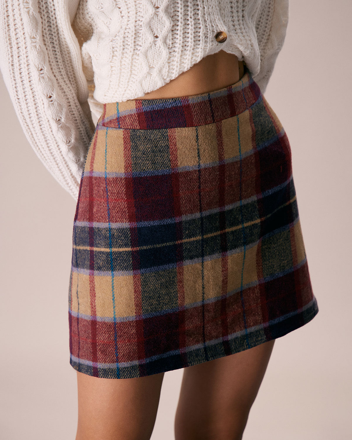 Plaid Mini Skirt With Zipper Fly - view 5