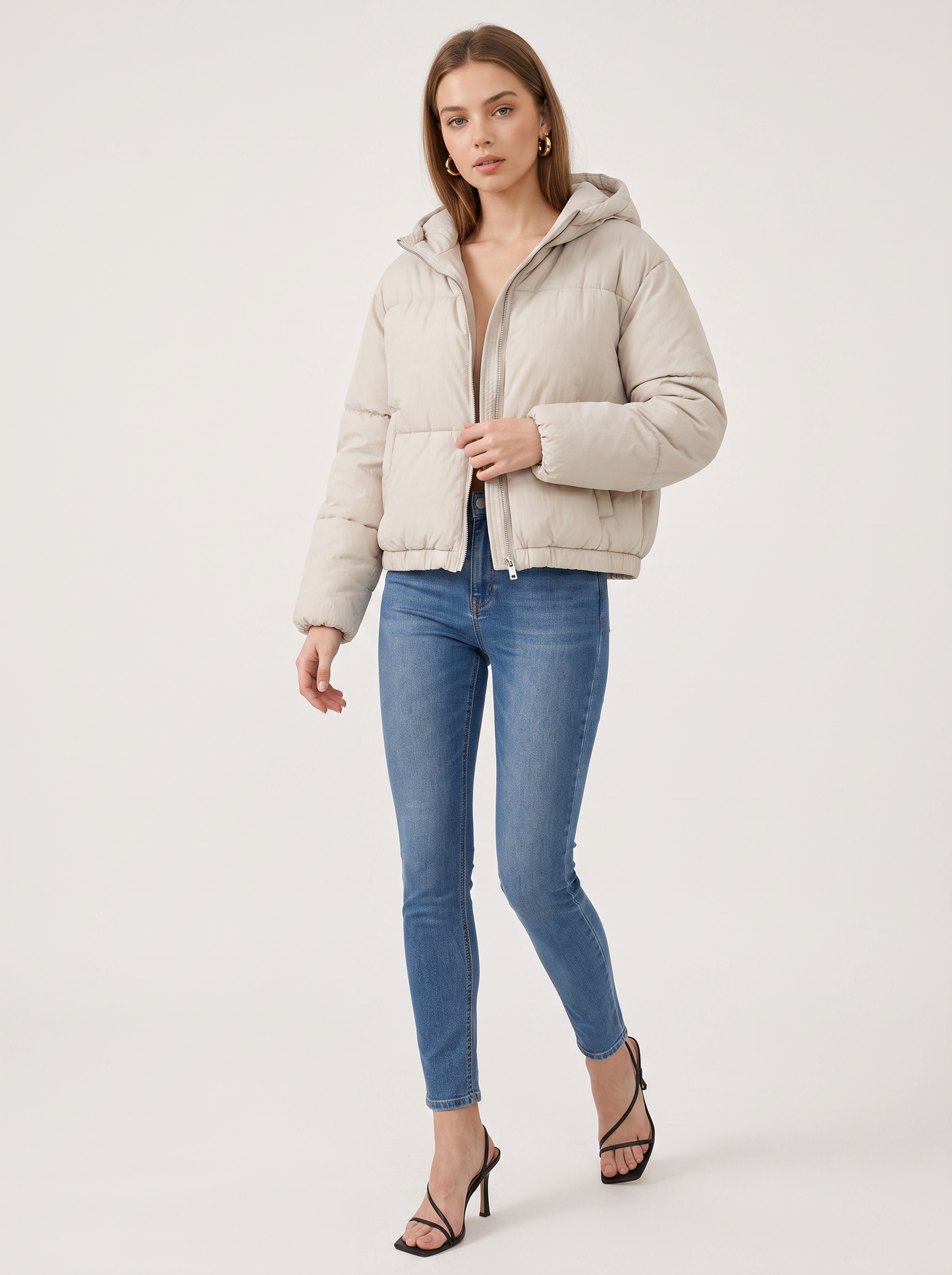 Oversized hooded quilted puffer jacket - view 2