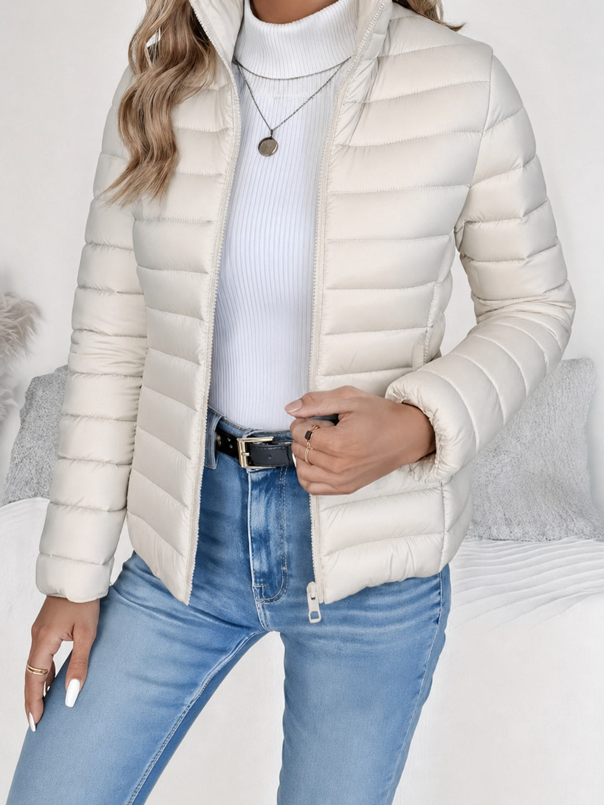 Warm Quilted Spring Jacket Lightweight & Water-Resistant - 6