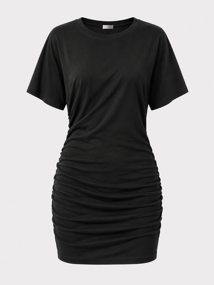 Bell Sleeve Ruched Mini Dress
