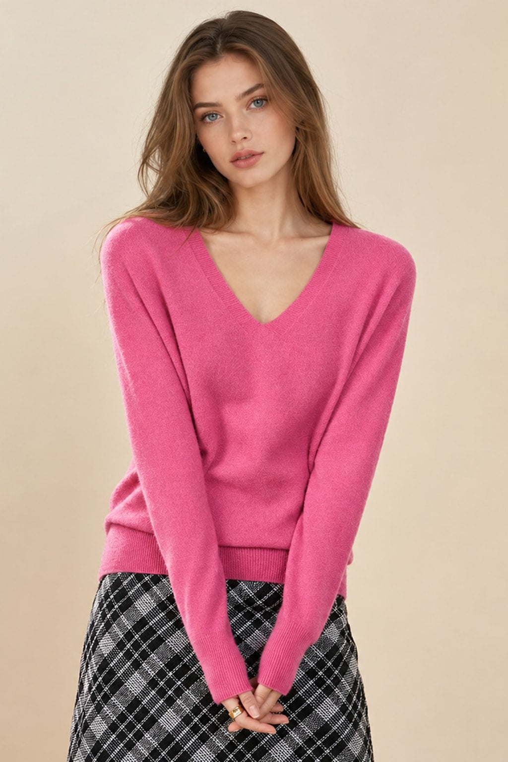 Cashmere V-Neck Pullover Cozy Knit Sweater - 11