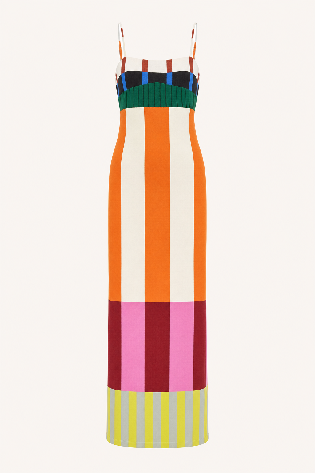 Color Block Slip Maxi Dress