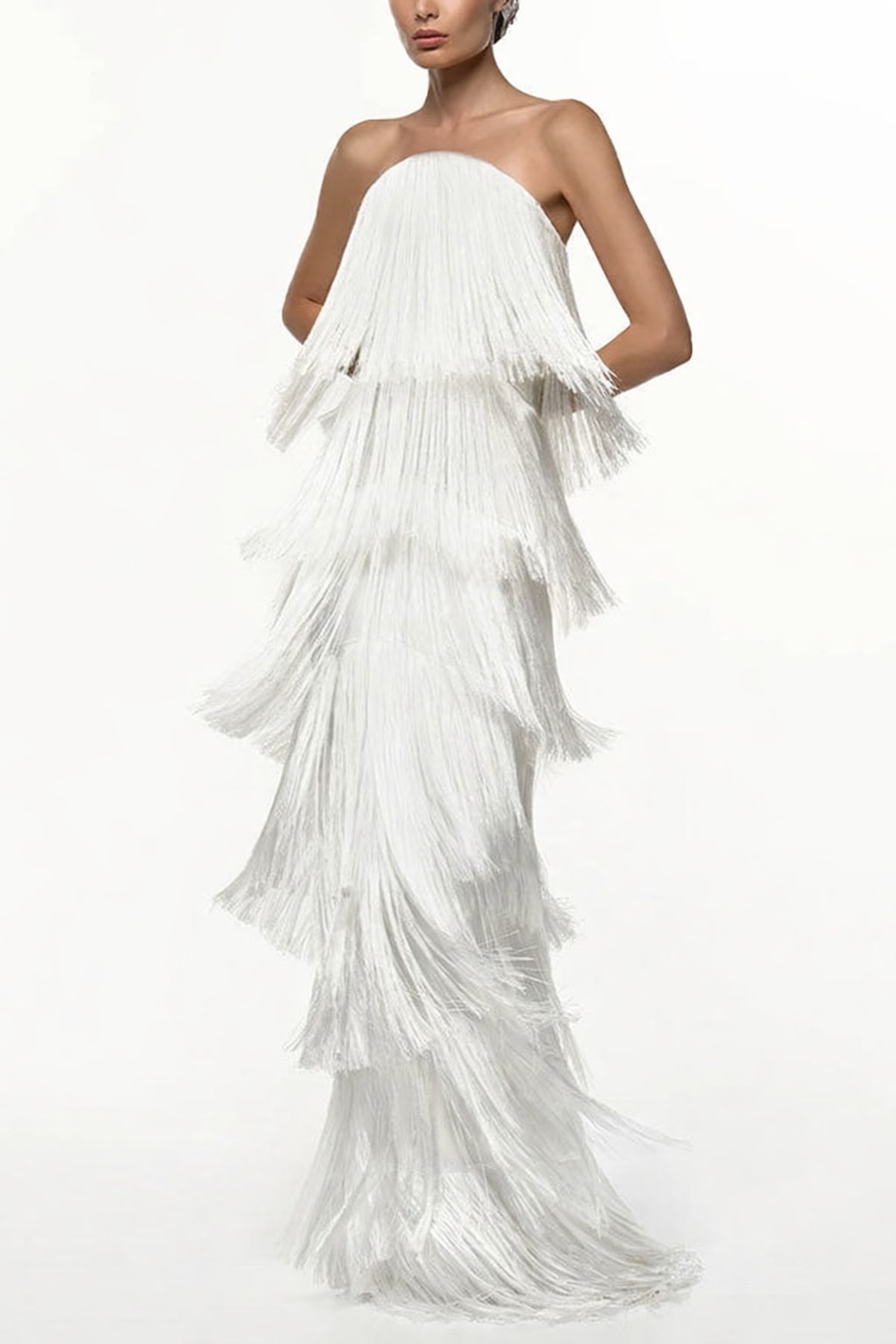 Off Shoulder Maxi Dress with Tassel Detail - 8