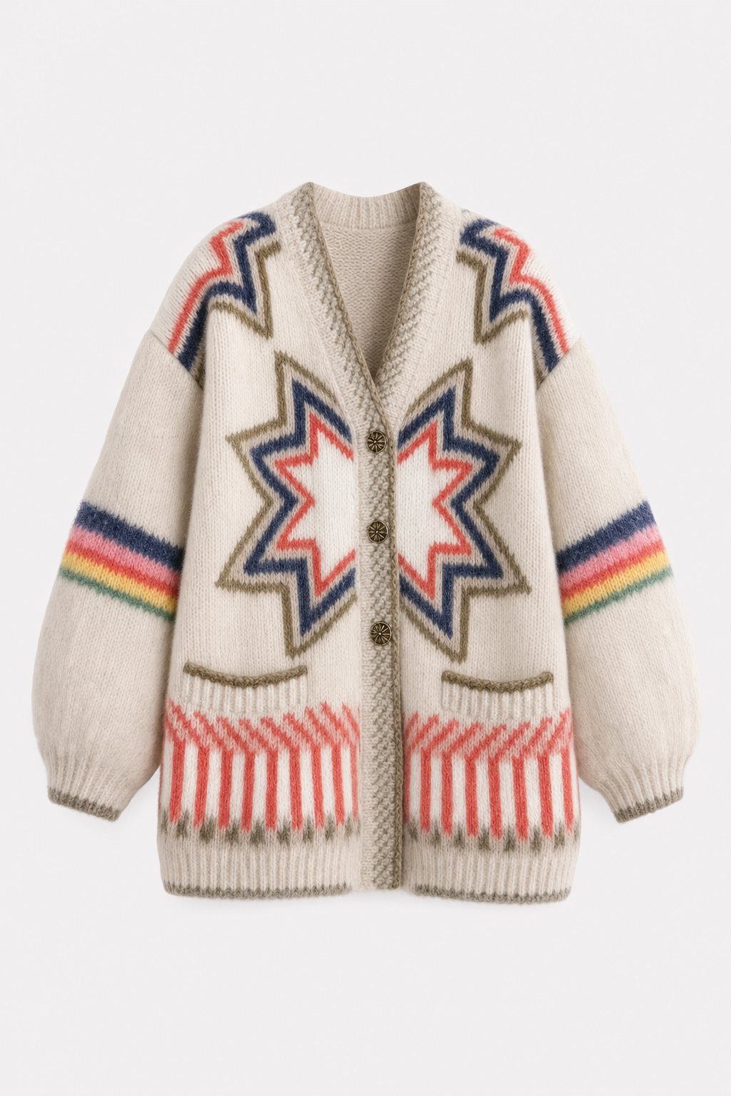 Khaki Oversized Knit Cardigan