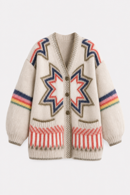 Khaki Oversized Knit Cardigan