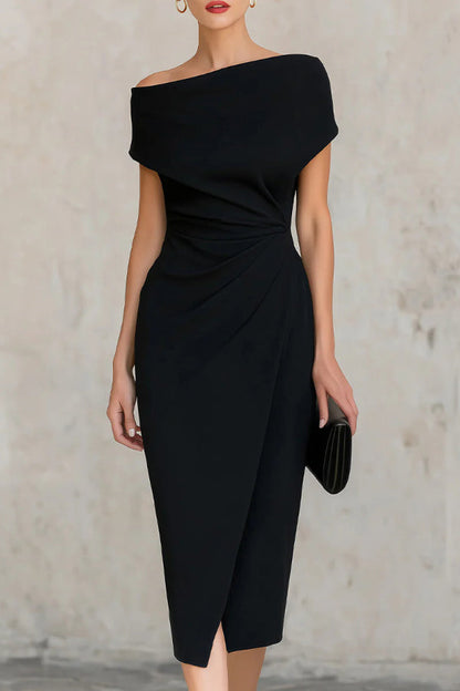 Short Sleeve Pleated Midi Dress - view 5