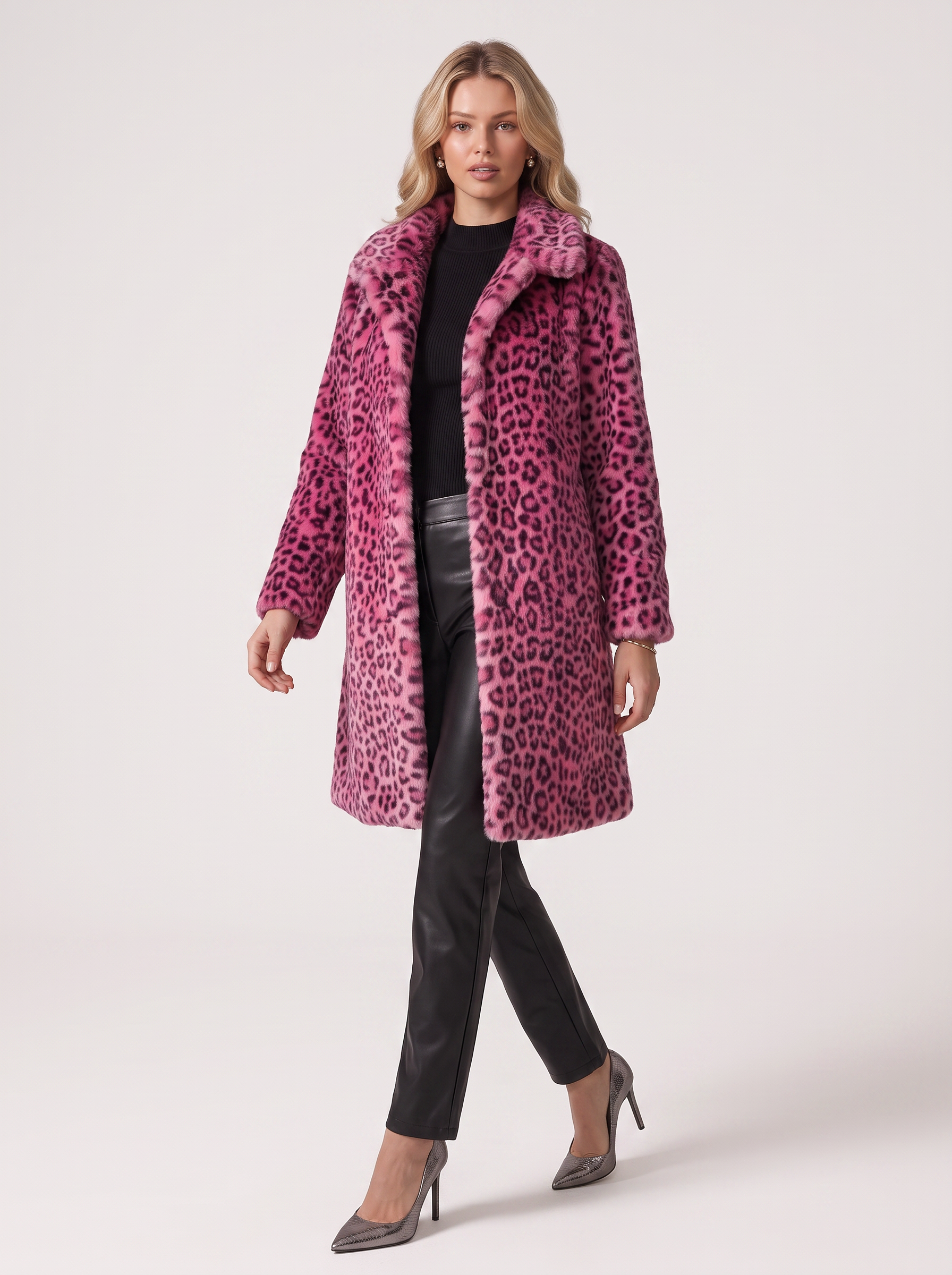 Leopard Print Insulated Winter Coat - view 4