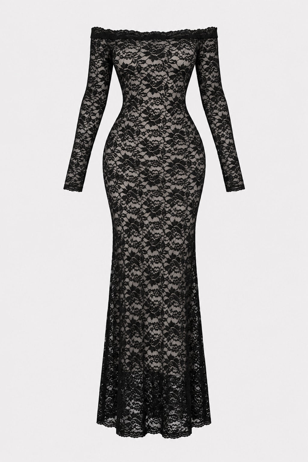 Lace Maxi Dress Off-Shoulder - 1