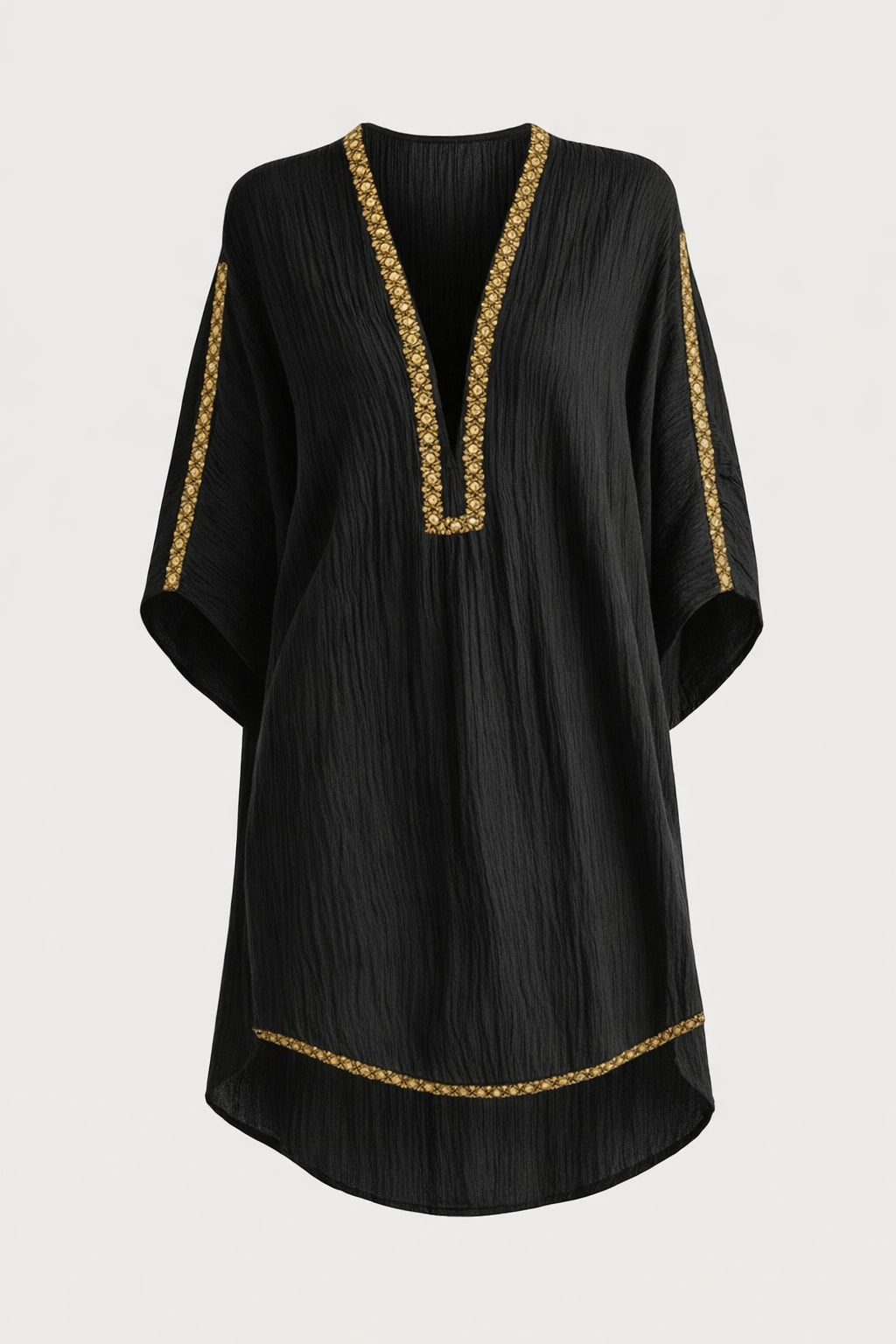 Crepe Mini Dress With Deep V-Neckline - 1