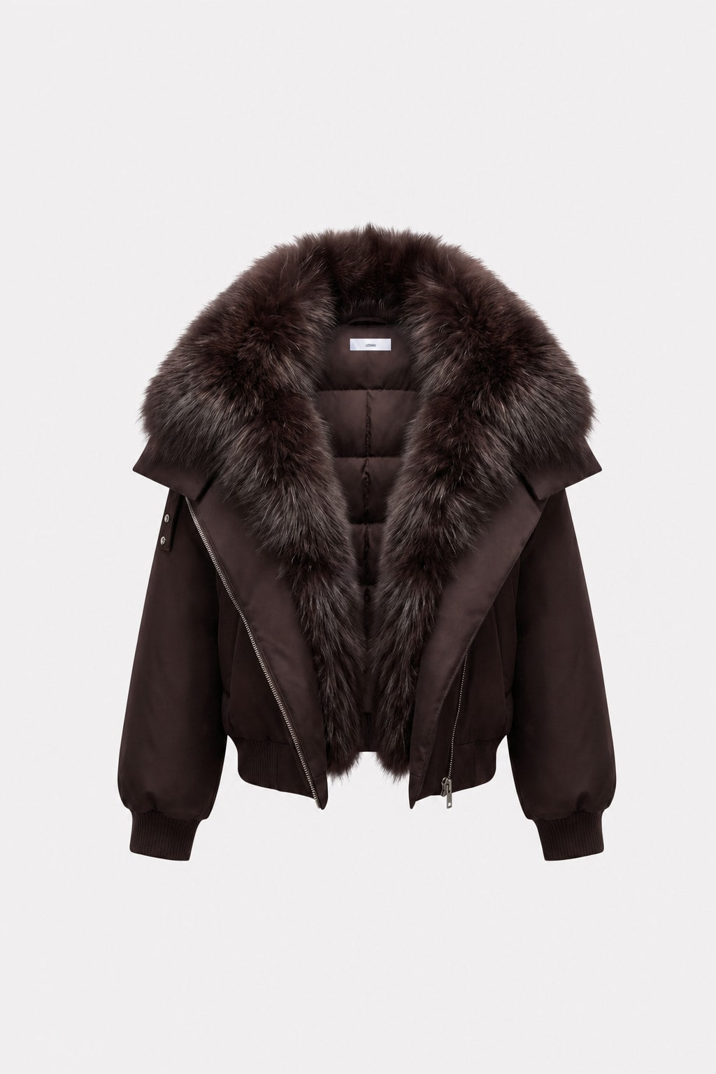 Down Jacket With Fur Collar - 1