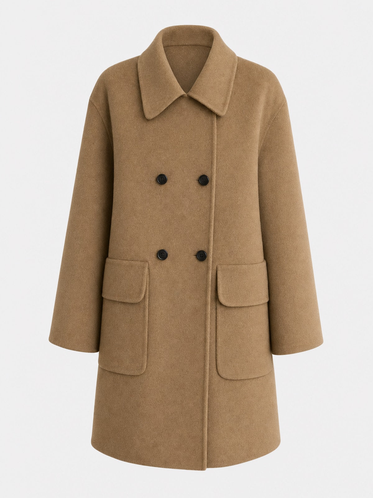 Cozy Formal Coat With Double Breasted Tailored Fit - 1