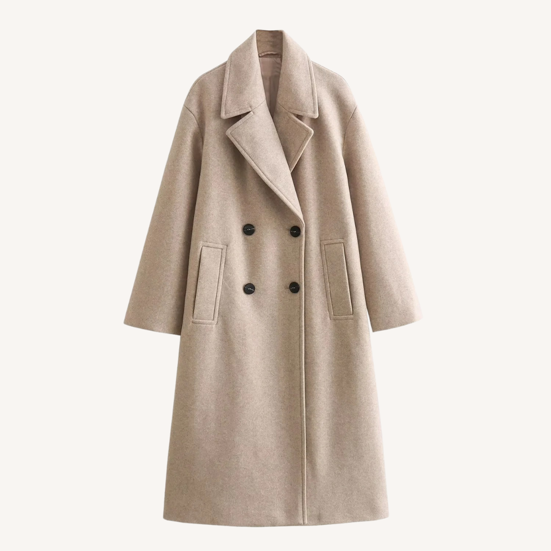 Double-Breasted Blend Overcoat in Six Colors