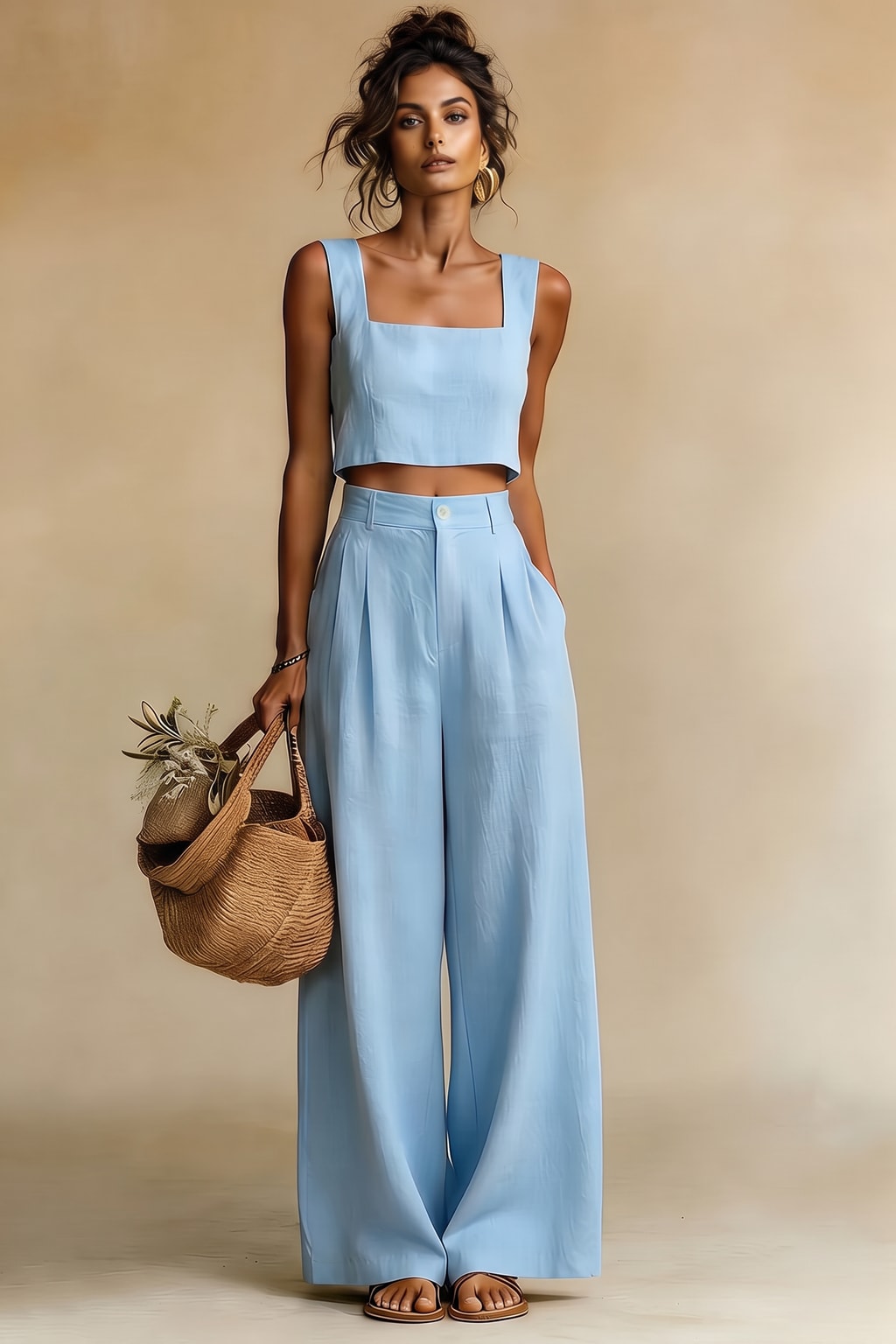 Flowy Palazzo Two-Piece Set With Relaxed Top - 7
