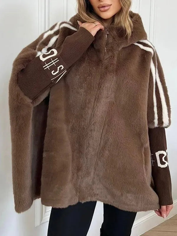 Oversized Faux Fur Hooded Winter Coat - view 10
