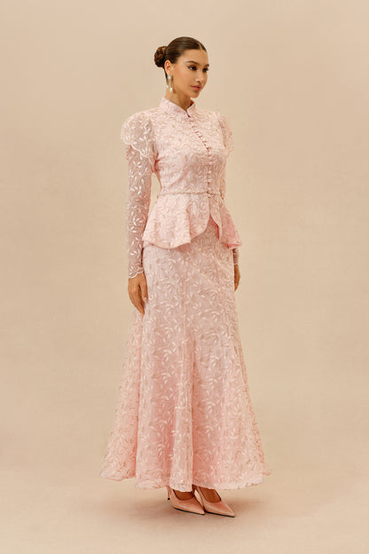 Pink Lace Ruffle Top and Mermaid Skirt Set - view 5