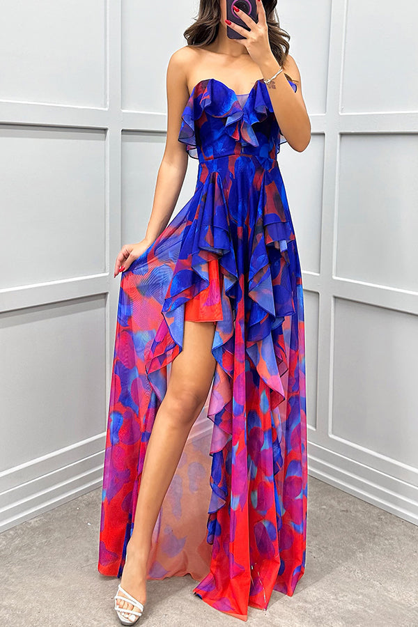 Tiered Ruffle Off-Shoulder Maxi Dress - view 4