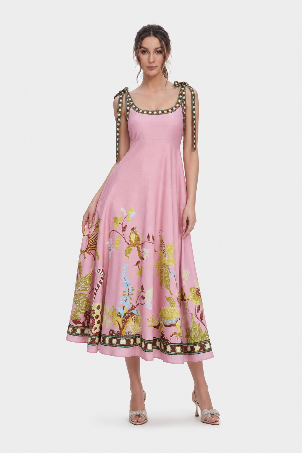 Tie-Strap Maxi Dress in Pink - view 2