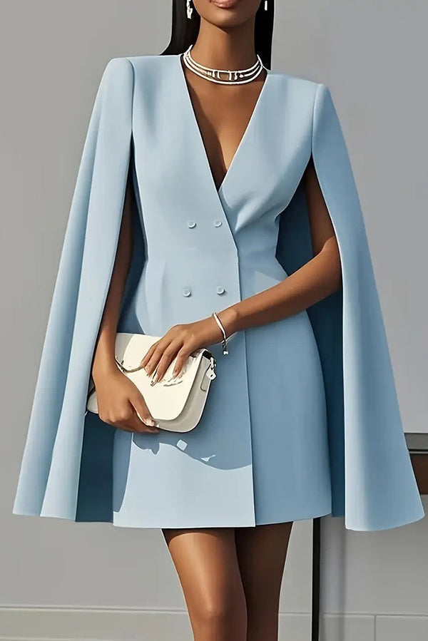 Double-Breasted Cape Mini Dress - view 2