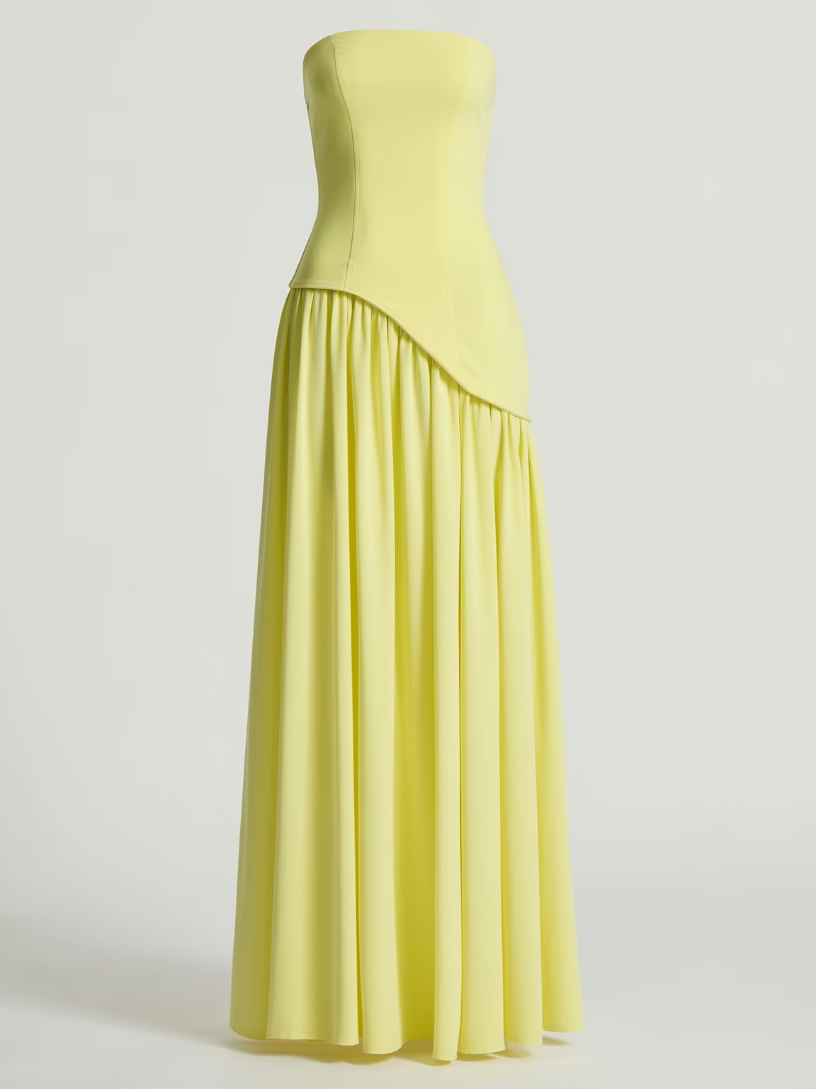 Off-Shoulder Pleated Maxi Dress With Slit
