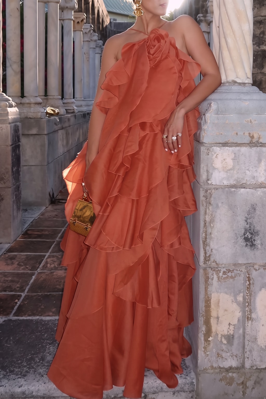 Effortless Halter Maxi Dress With Tiered Ruffle Hem - 7