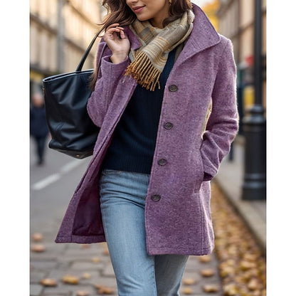 Turndown collar tailored coat - view 2