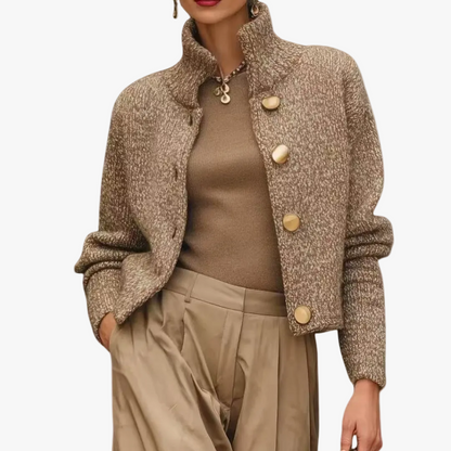 Stand Collar Knit Sweater Jacket - view 6