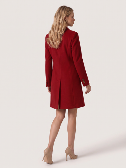 Double breasted longline coat with notch lapel - view 3