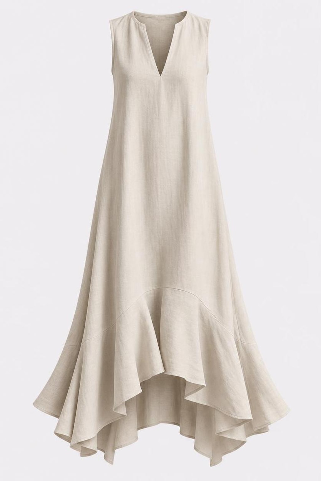 Bohemian V-Neck Maxi Dress With Ruffled Hem - 1