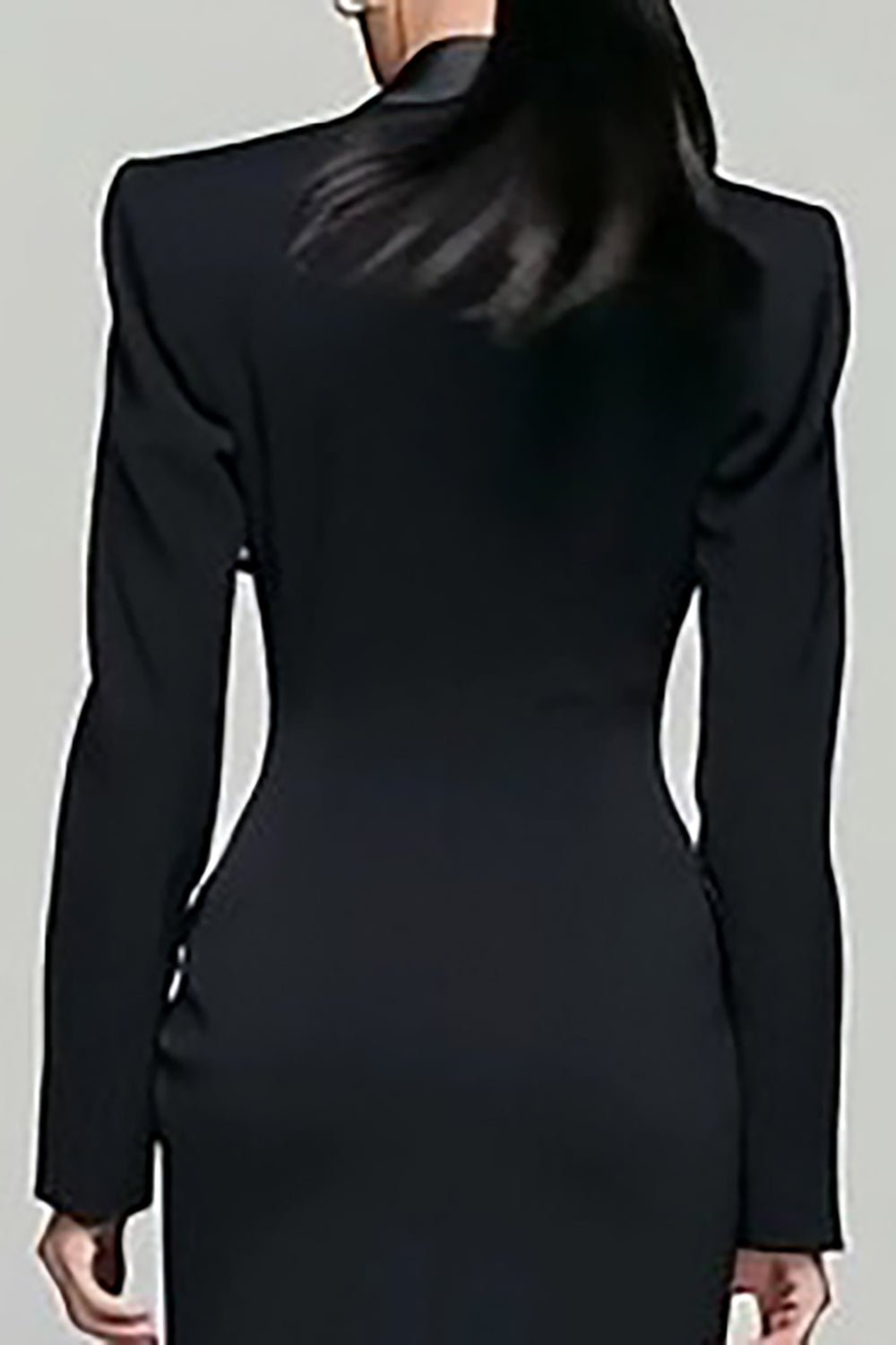 Satin double-breasted pencil blazer dress - view 5