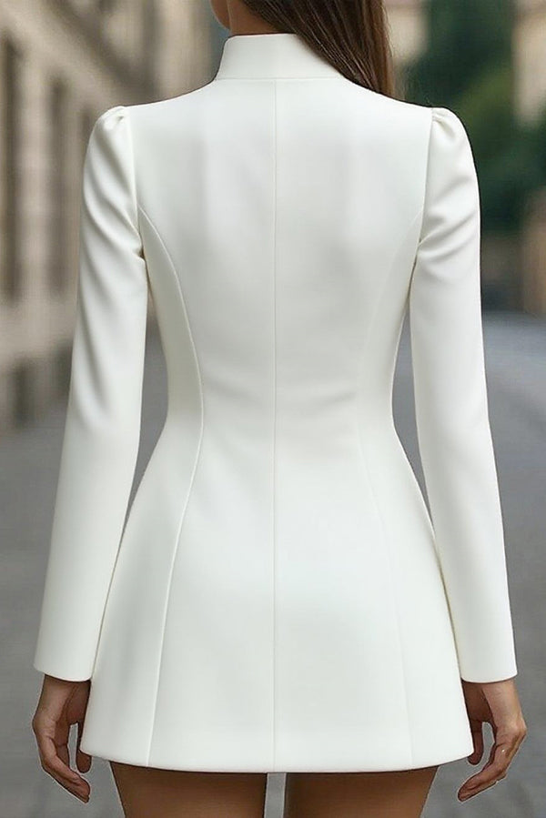 Stand Collar Long Sleeve Mini Dress - view 6