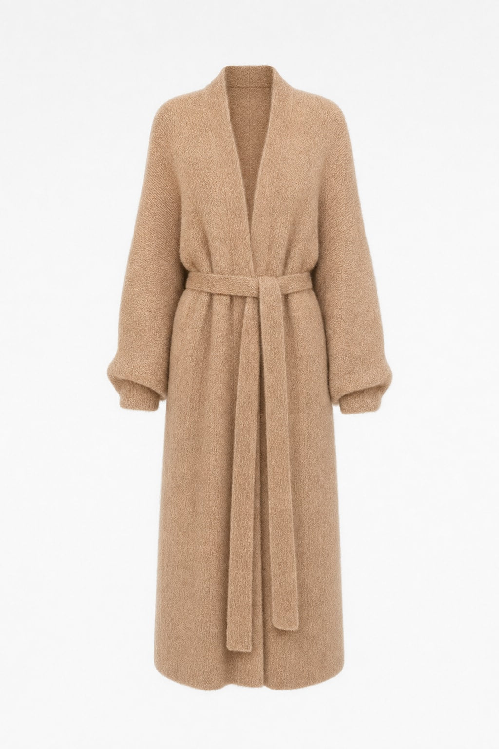 Brown Knit Oversized Long Sleeve Cardigan - 1