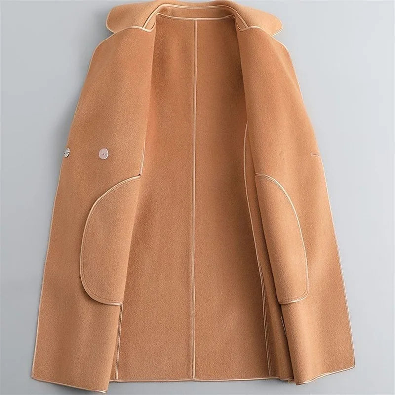 Wool blend overcoat with adjustable tie belt - view 13