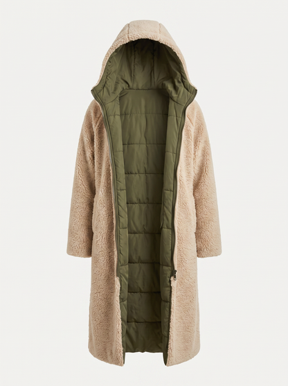 Down-Filled Long Hooded Winter Coat