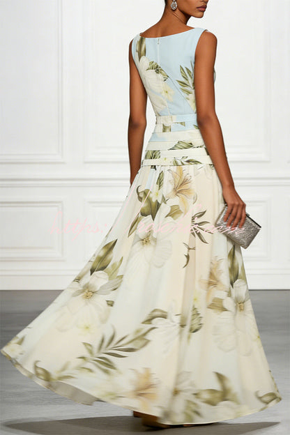 Boat Neck A-Line Maxi Dress - view 3