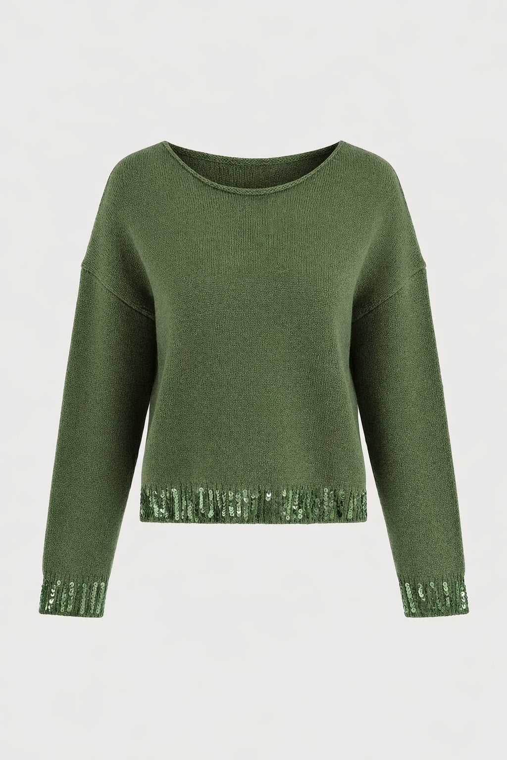 Polyester Knit Sweater With Sequin Detail - 1