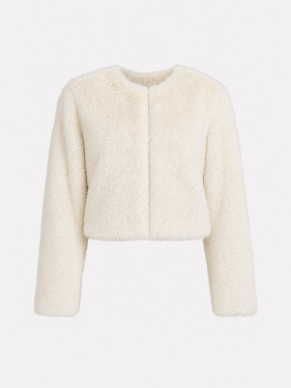 Faux Fur Jacket for Women Cropped Relaxed Fit Winter Coat - 1