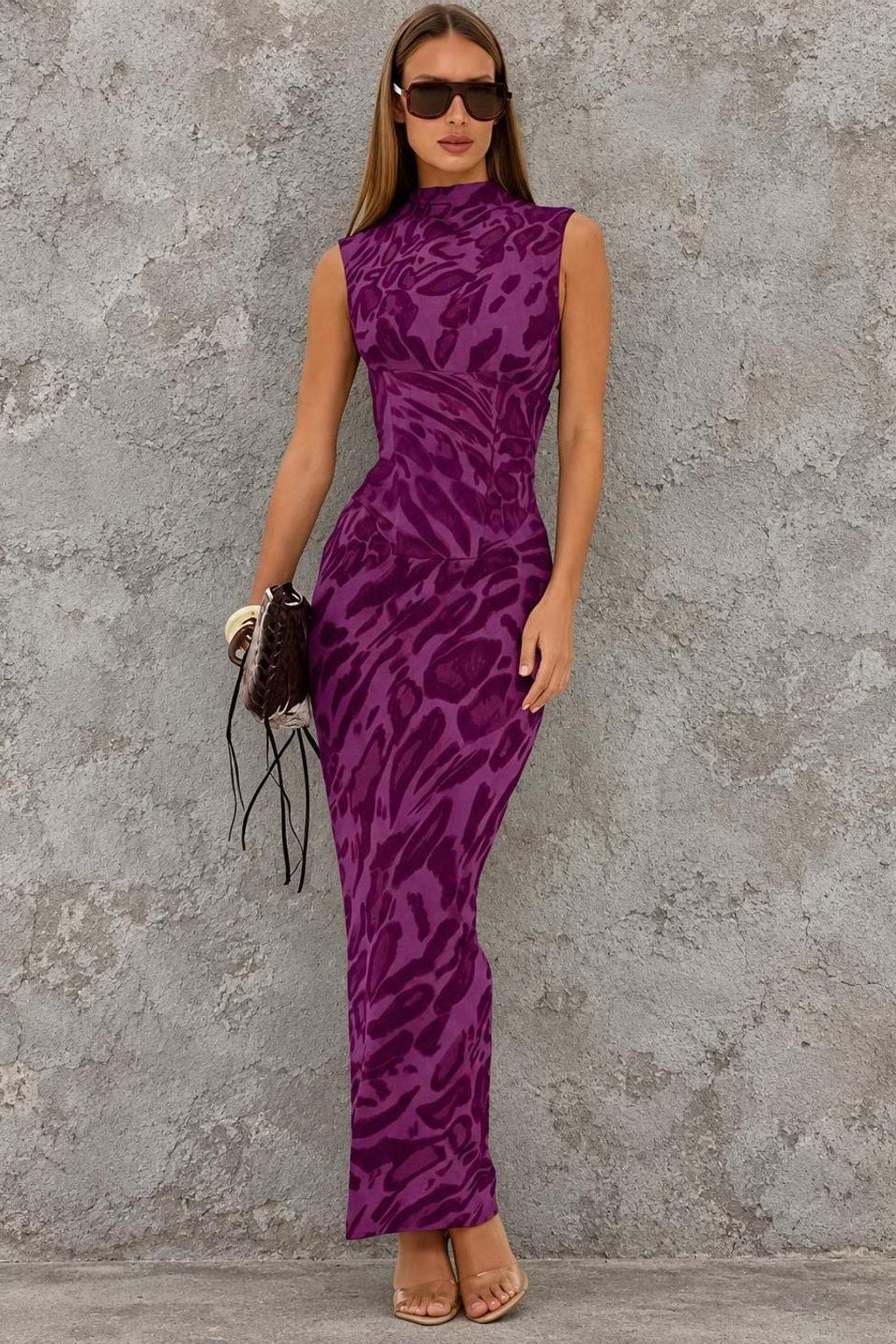 Leopard Print Bodycon Maxi Dress - 13