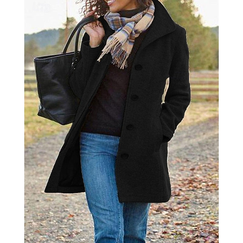 Turndown collar tailored coat - view 6